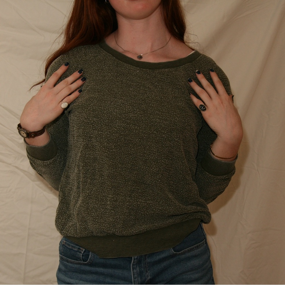 Vintage Worn In Green Long Sleeve Sweatshirt
